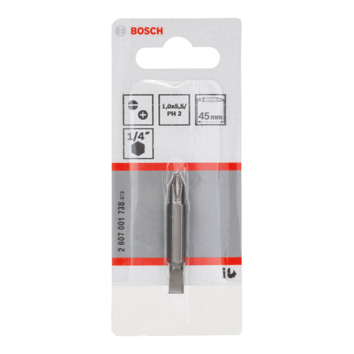 Embout de tournevis double S 1,0x5,5; PH2; 45 mm
