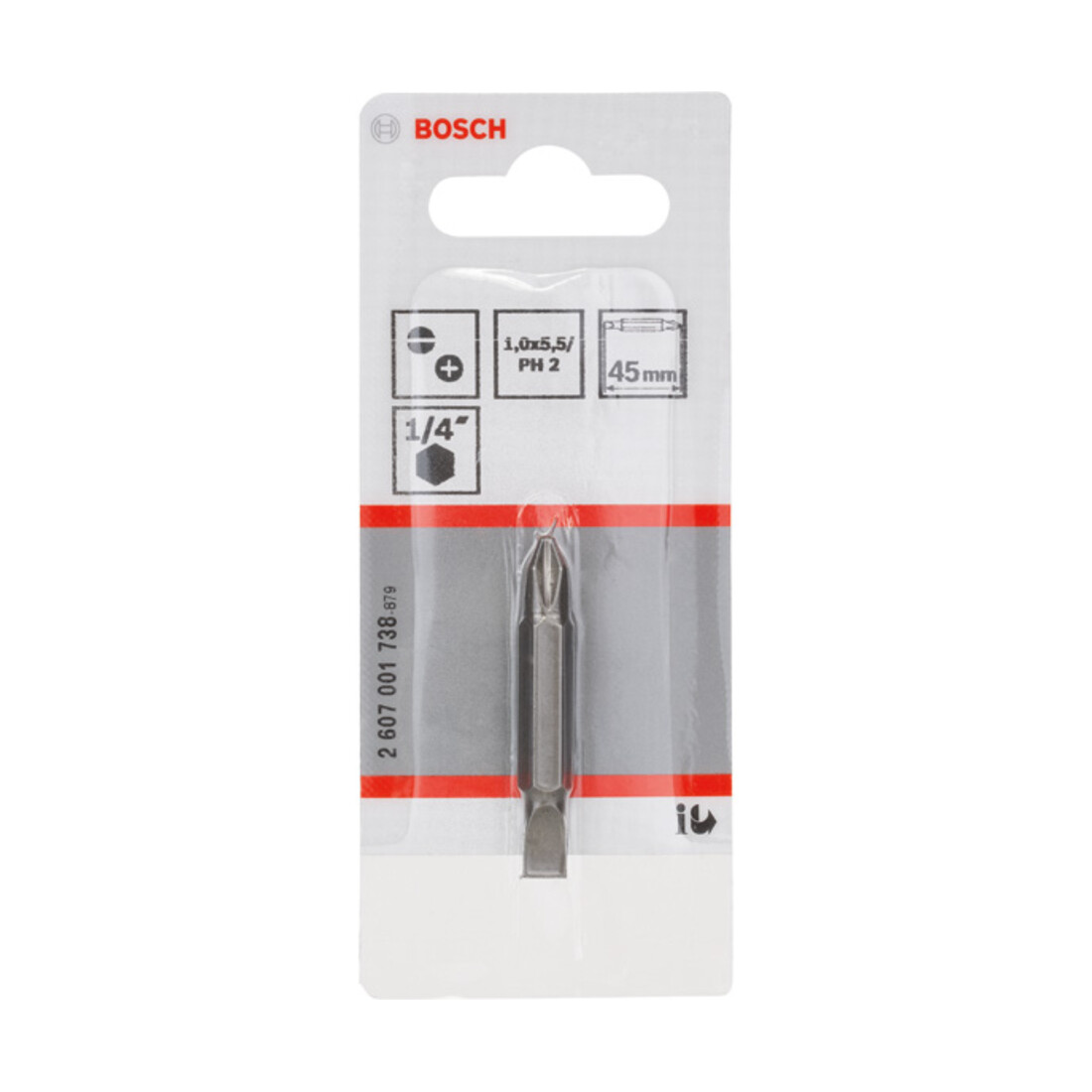 Embout de tournevis double S 1,0x5,5; PH2; 45 mm