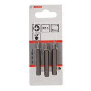 Mèche Bosch Pozidriv Bit, L51 mm, lecteur 1/4", extra dur, paquet de 3-3