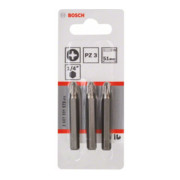Mèche Bosch Pozidriv Bit, L51 mm, lecteur 1/4", extra dur, paquet de 3-3