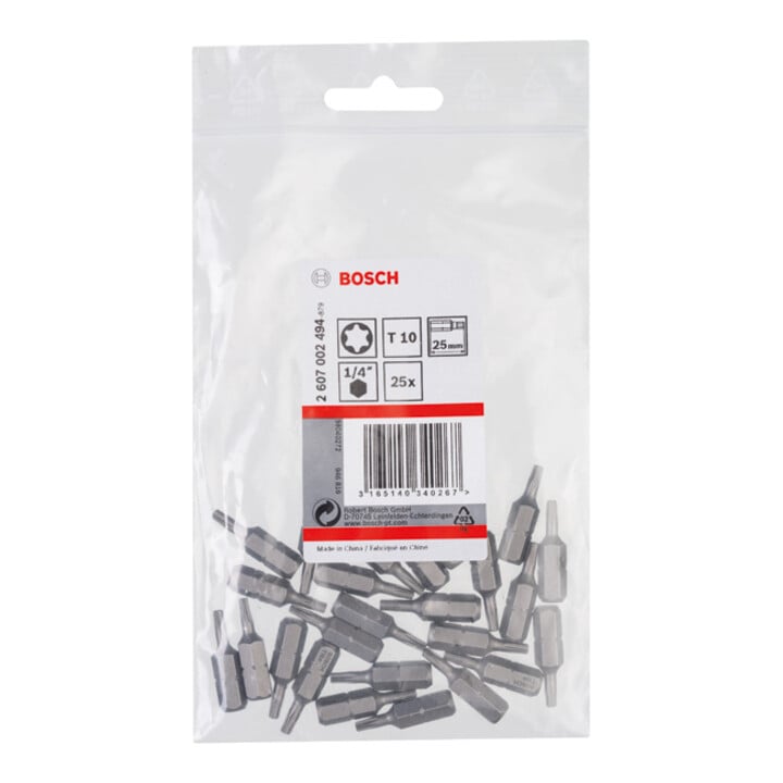 Embout de vissage qualité extra-dure T10, 25 mm