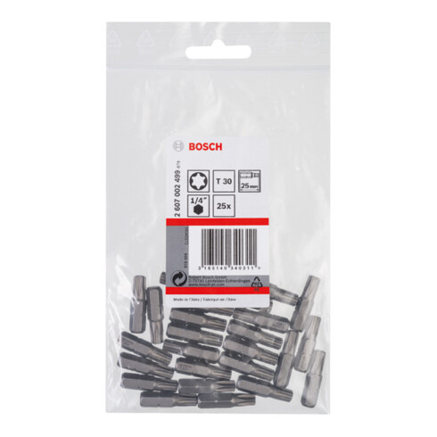 Embout de vissage qualité extra-dure T30, 25 mm