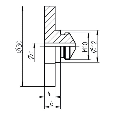 Embout d'embout Gesipa P 16/24 (sans renfoncement) pour tête fraisée.