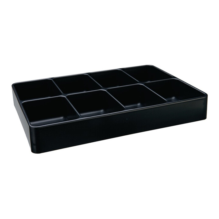 Eins.LOGS 130 H48×I338×P238mm noir mat 8 compartiments LOGS
