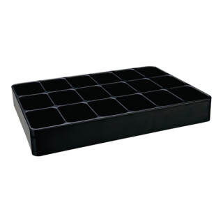 Eins.LOGS 136 H48×I338×P238mm Cuir noir 18 compartiments LOGS