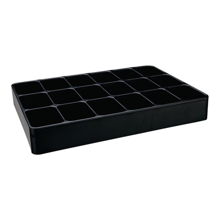 Eins.LOGS 136 H48×I338×P238mm Cuir noir 18 compartiments LOGS