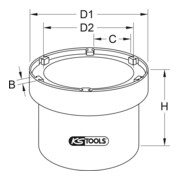 Embout pour écrous filetés différentiels, l'essieu arrière KS Tools-3