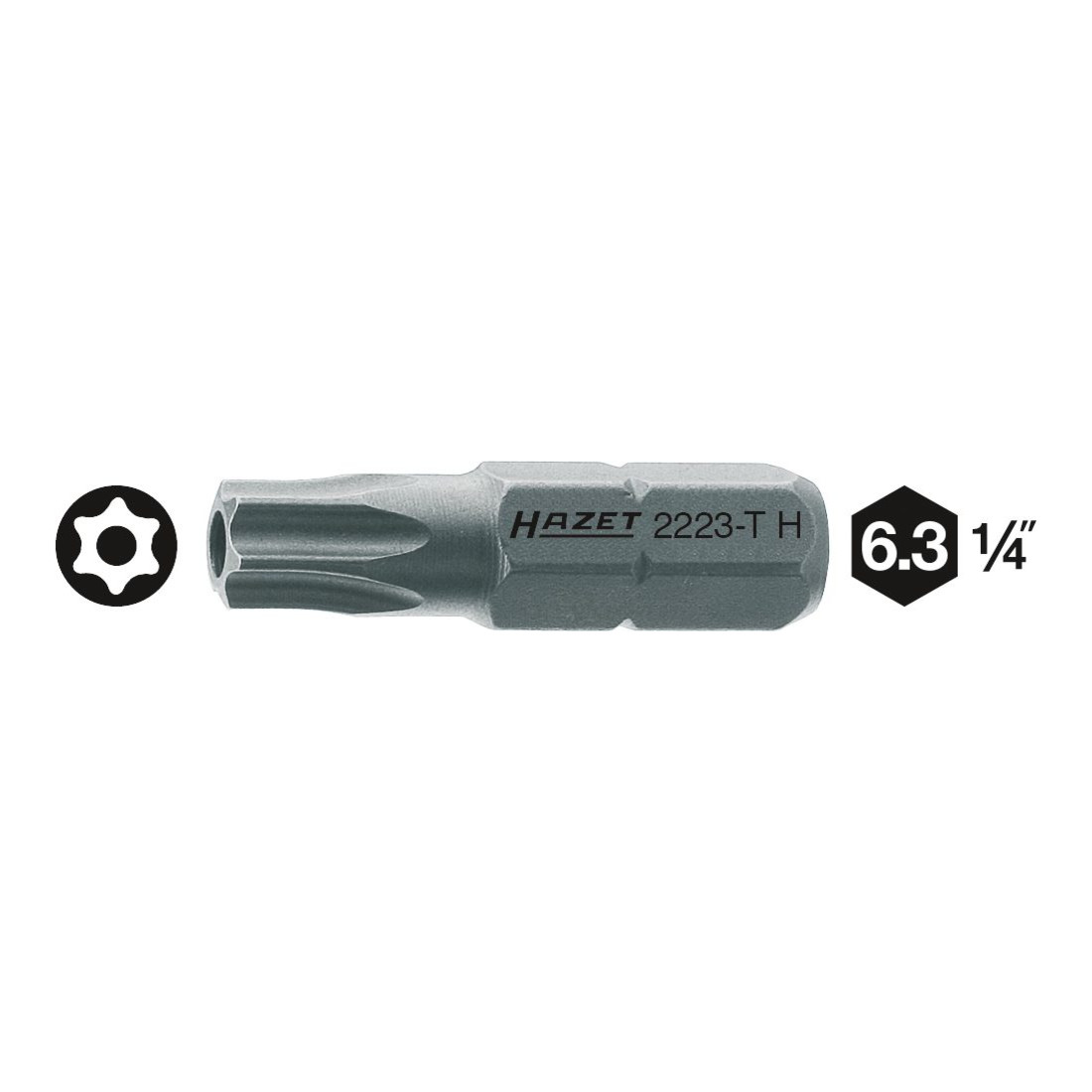 HAZET Embout 2223 Hexagone solide 1/4"' inviolable Profil TORX® résistant à l'effraction