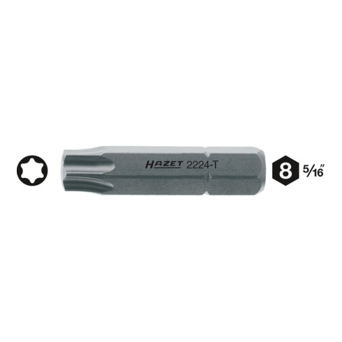 HAZET Embout 2224 hexagonal solide 5/16"' à l'intérieur du profil TORX