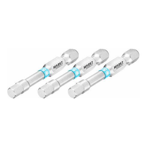 Embout-tournevis (bit) Hazet 2204NSLG-5/3, hexagone massif 6,3 (1/4 pouce), profil à 6 pans intérieurs, 5 mm, nombre d'outils : 3