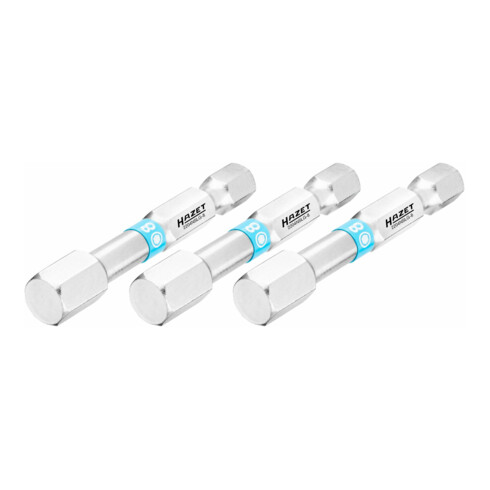 Embout-tournevis (bit) Hazet 2204NSLG-8/3, hexagone massif 6,3 (1/4 pouce), profil à 6 pans intérieurs, 8 mm, nombre d'outils : 3