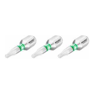 Embout-tournevis (bit) Hazet 2223N-T9/3, hexagone massif 6,3 (1/4 pouce), profil TX intérieur, T9, nombre d'outils : 3