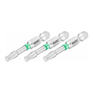 Embout-tournevis (bit) Hazet 2223NSLG-T25/3, hexagone massif 6,3 (1/4 pouce), profil TX intérieur, T25, nombre d'outils : 3