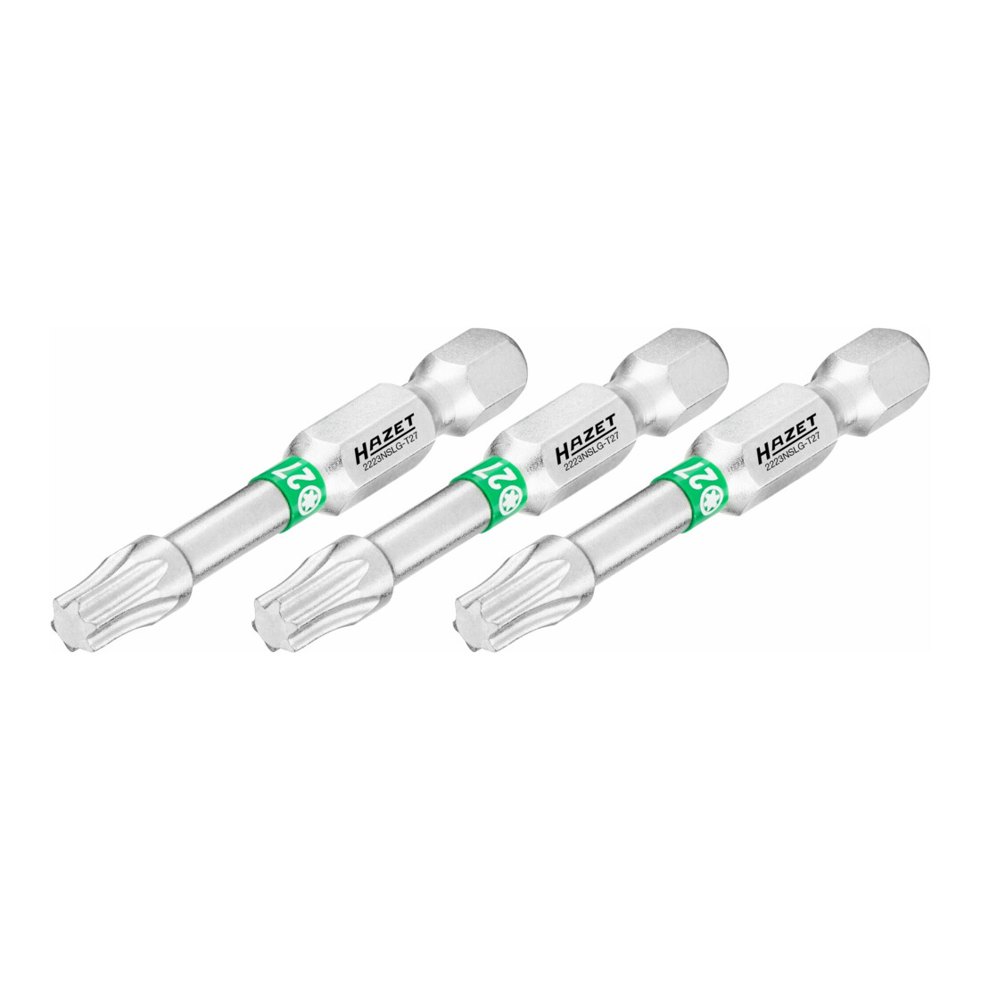 Embout-tournevis (bit) Hazet 2223NSLG-T27/3, hexagone massif 6,3 (1/4 pouce), profil TX intérieur, T27, nombre d'outils : 3
