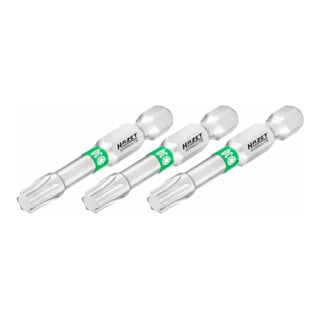 Embout-tournevis (bit) Hazet 2223NSLG-T30/3, hexagone massif 6,3 (1/4 pouce), profil TX intérieur, T30, nombre d'outils : 3