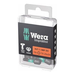 Embout Wera Impaktor pour TX, 1/4 pouce C 6,3 Set, profil TX : TX25