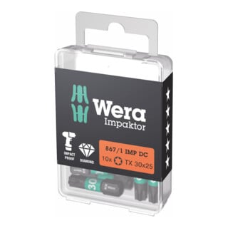 Embout Wera Impaktor pour TX, 1/4 pouce C 6,3 Set, profil TX : TX30