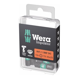 Embout Wera Impaktor pour TX, 1/4 pouce C 6,3 Set, profil TX : TX40