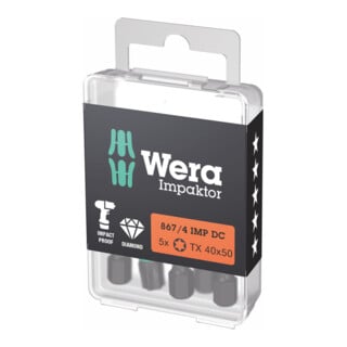 Embout Wera Impaktor pour TX, 1/4 pouce E 6,3 Set, profil TX : TX40
