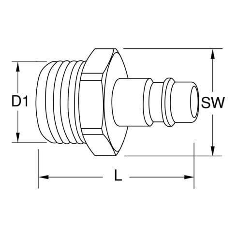 Embouts filetés mâles en laiton, 45°, 1/2"x9mm