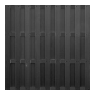 EMDEN WPC-Bretterzaun 180 x 180 cm anthrazit 4 Querriegel ALU