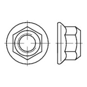 EN 1664 Écrou hexagonal à bride avec pièce de serrage tout métal, 8 galZn M6 HP