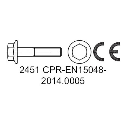 EN 1665 Vis à tête hexagonale avec bride, 10.9 galZn temp. M8x16 HP