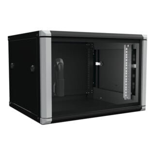 Enoc Armoire murale 6U 2 pièces noir 19" 600x500x334mm W2 6-65-S