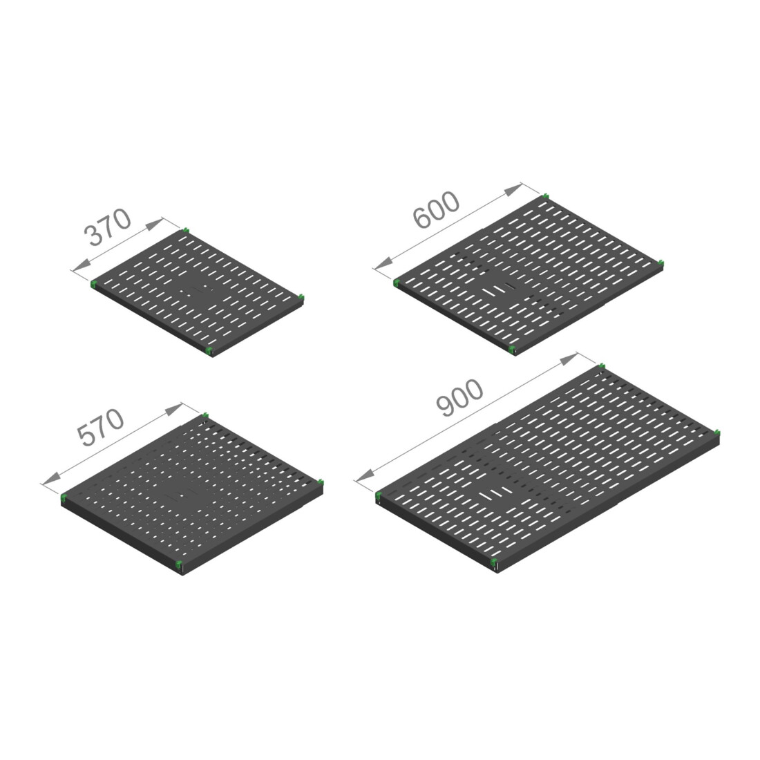 Enoc Étagère réglable 19 pouces, 370-600 mm FHJ 50S-S