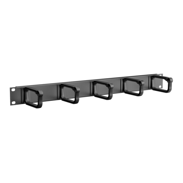 Enoc Panneau de gestion de câbles 1U 19" hybride avec 5 crochets noir CPH 01-S