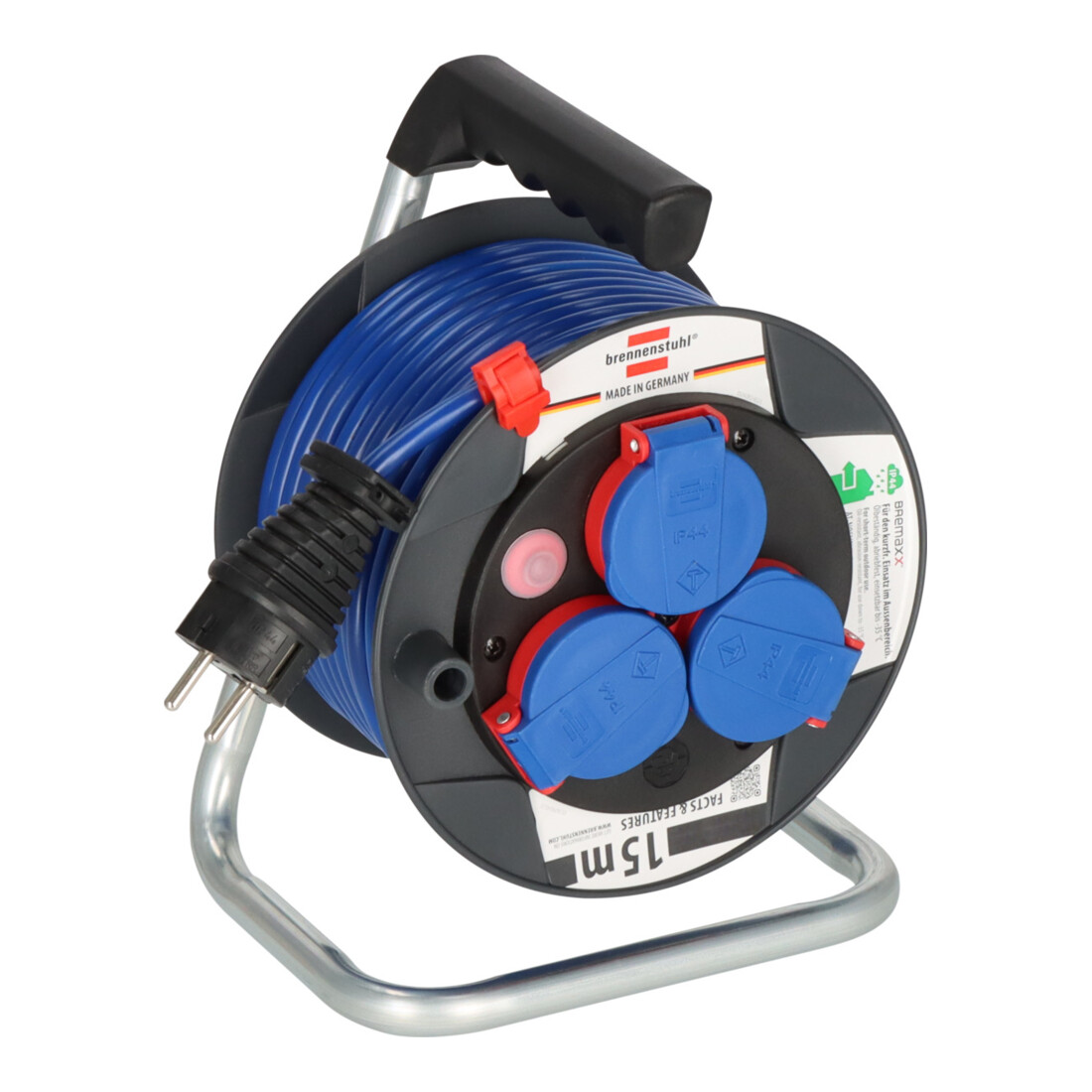 Enrouleur de câble Garant kompakt 15m AT-N05V3V3-F 3G1,5 bleu