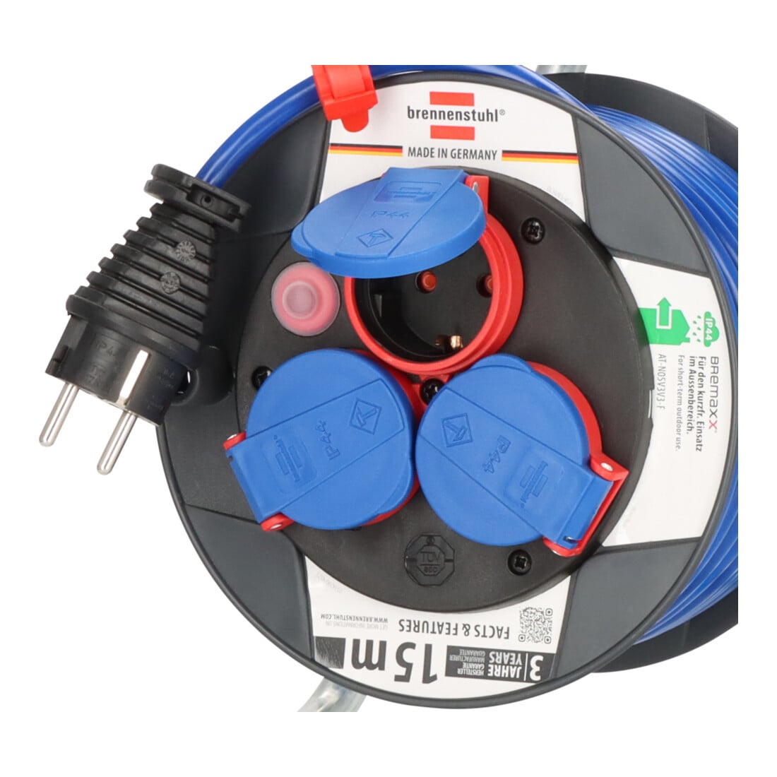 Enrouleur de câble Garant kompakt 15m AT-N05V3V3-F 3G1,5 bleu