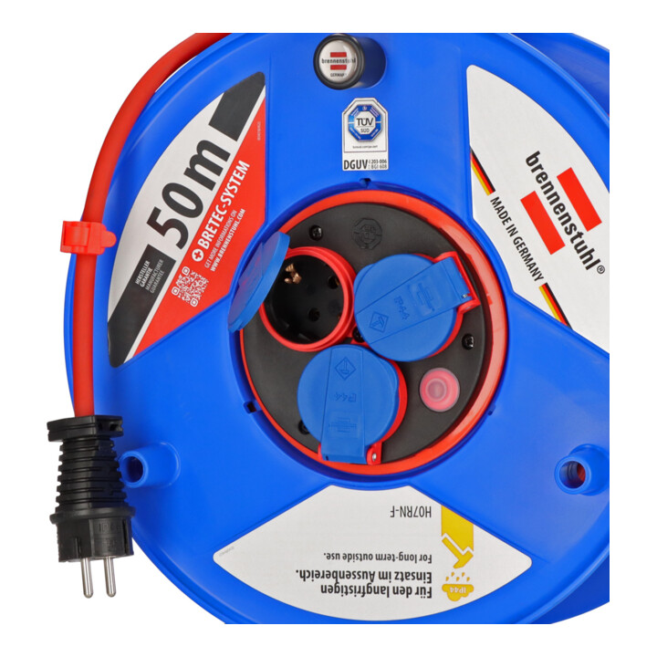 Enrouleur de câble industrie/chantiers Garant Bretec IP44 50m H07RN-F 3G1,5