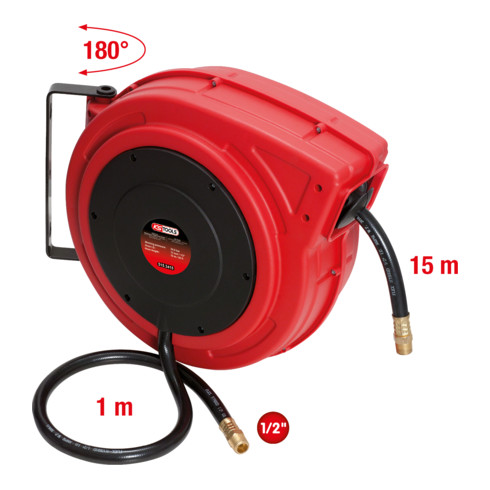 Enrouleur mural de tuyau d’air KS Tools Ø13 mm, Raccord 1/2“