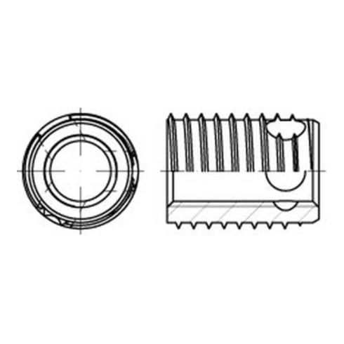 ENSAT-Gewindeeinsätze 1.4105 Typ 307 rostfreiei, m. Bohrung S Stahl gehärtet