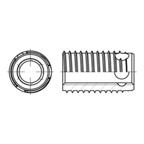 ENSAT-Gewindeeinsätze Stahl gehärtet gal ZnC, m. Bohrung, Typ 308 gal ZnC S