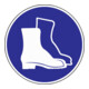 Enseigne obligatoire utiliser la protection des pieds D.200mm film auto-adhésif bleu/blanc-1