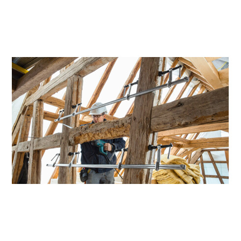 Serre-joints à pas variable Bessey avec rotule spéciale et 2 poignées