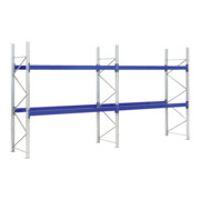 Rayonnages à palettes kit complet l 28400 x p 1100 x H 5000 montants galvanis 1100 mm 1800 kg