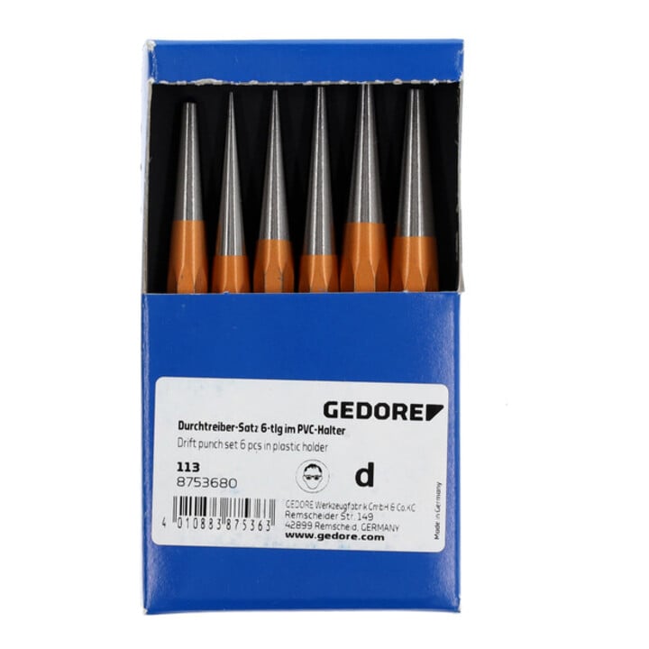 Ensemble de 6 pièces Gedore à enfoncer dans un support en PVC