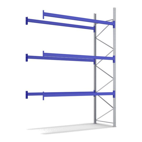 Ensemble de rayonnages à palettes Bito P1 avec 3 niveaux H4000xP1100xL2790 mm 600 kg, non assemblé bleu gentiane