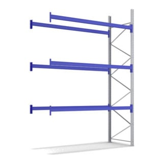 Ensemble de rayonnages à palettes Bito P2 baie supplémentaire à 3 niveaux 800 kg, non assemblé bleu gentiane 1100 mm