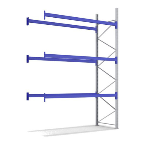 Ensemble de rayonnages à palettes Bito P2 avec 3 niveaux H4000xP1100xL2790 mm 800 kg, non assemblé bleu gentiane