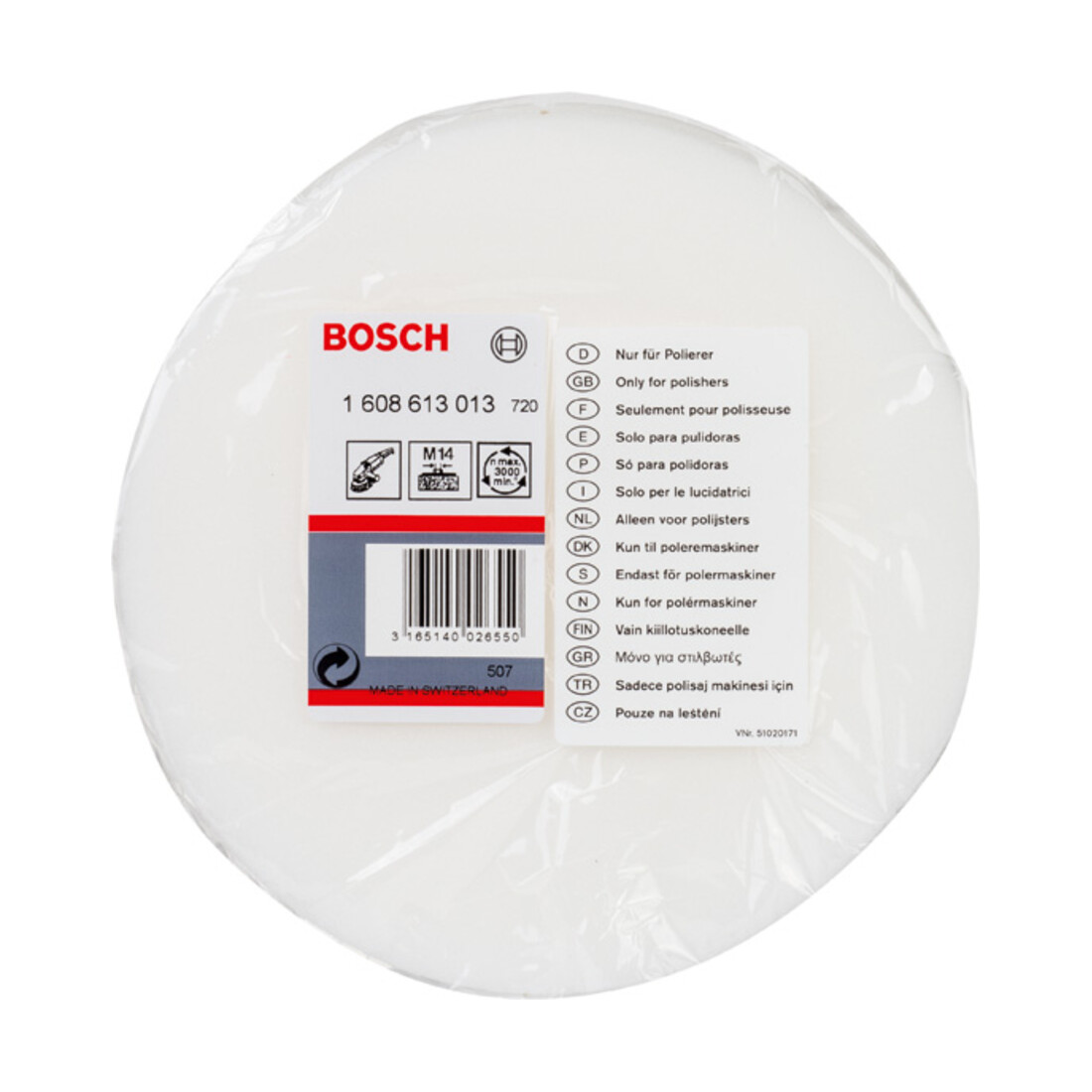Éponge à polir Bosch avec filetage M 14 pour polisseuse 160 mm