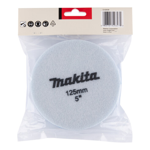 Éponge à polir velcro Makita bleu 125 mm D-62636