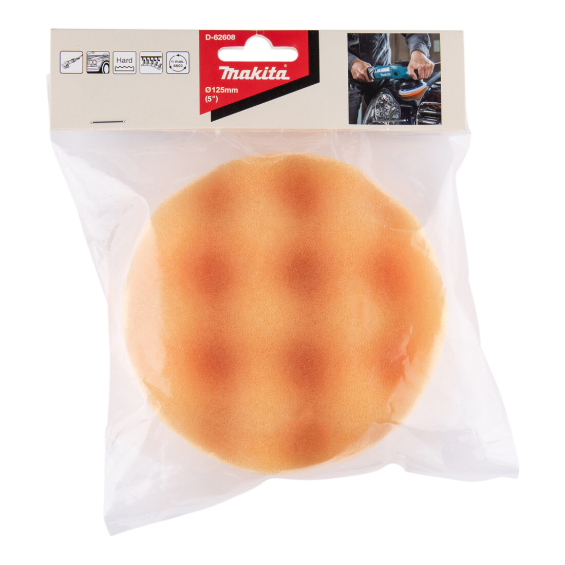 Éponge à polir velcro Makita orange 125 mm D-62608