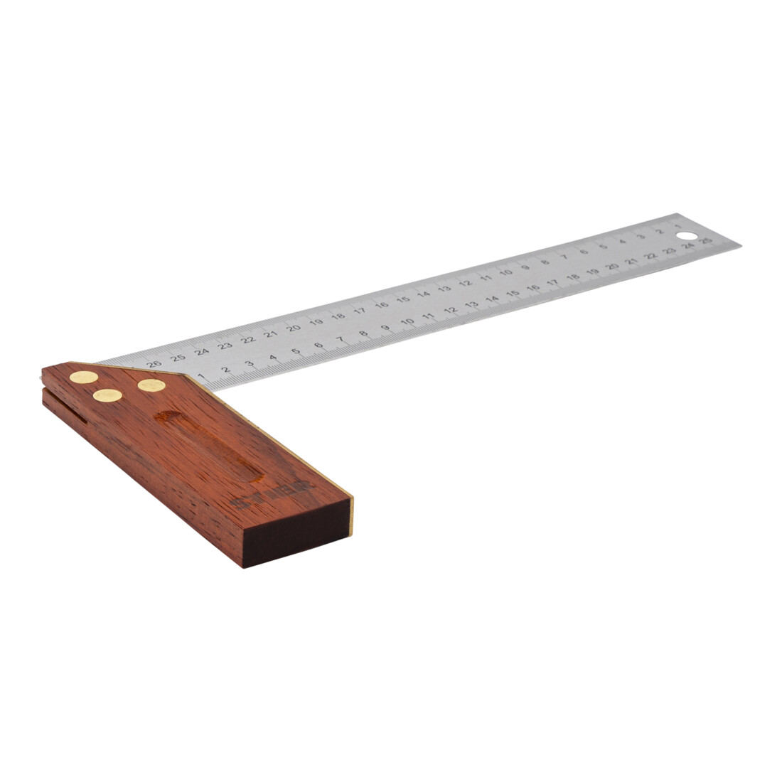 Equerre à chapeau/équerre de menuisier STIER, palissandre, 90° / 45°, 300 mm