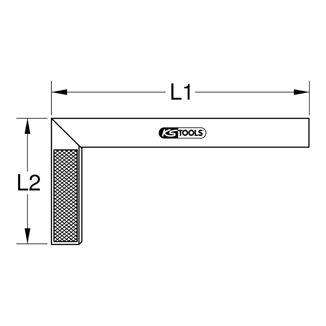 Equerre droite et d'onglet KS Tools 250 mm