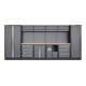 Equipement d'atelier STIER Basic 6 pièces avec panneau perforé et plan de travail en bois multiplis lxPxH 4 235x460x2 000 mm
