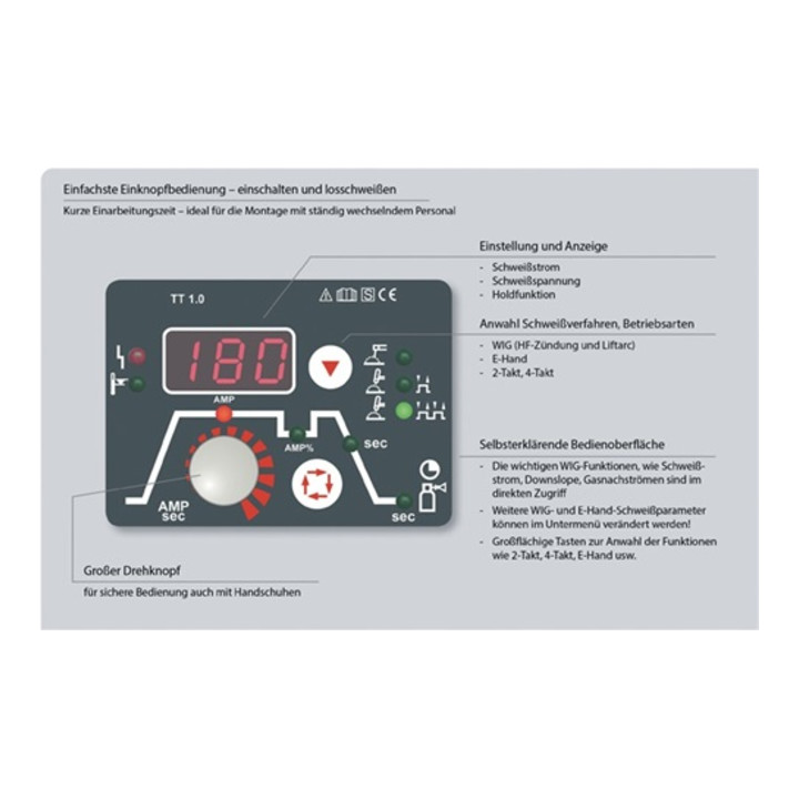 Équipement de soudage TEAMWELDER TIG 180 DC puls set d'accessoires 5 - 180 A